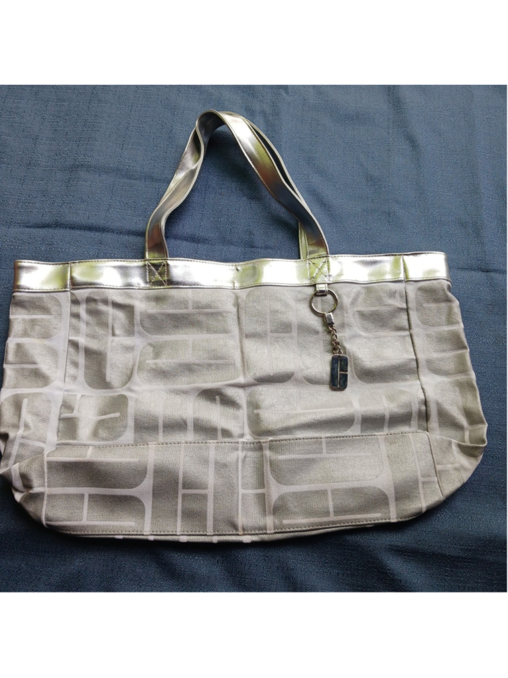 Clinique Silver C Tote Oversized Canvas